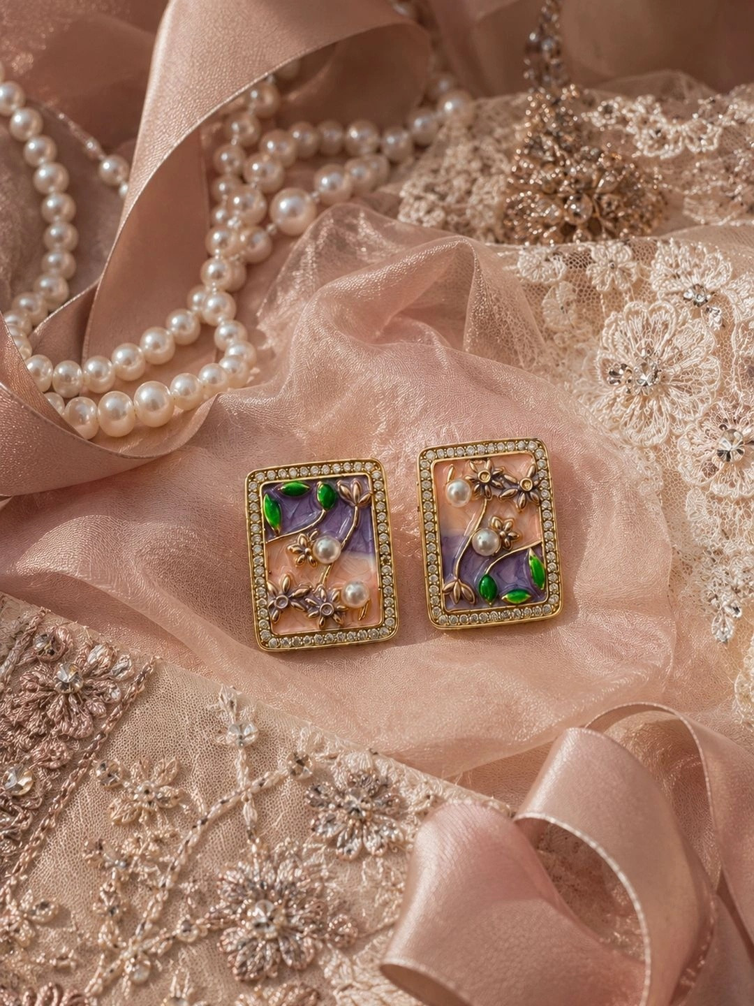 ORRAYA Square Studs Earrings