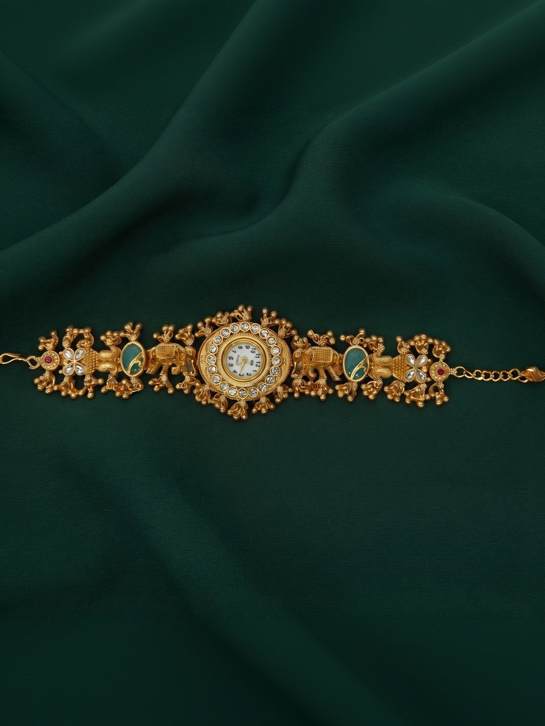 DURATI Women Antique Gold-Plated Link Bracelet