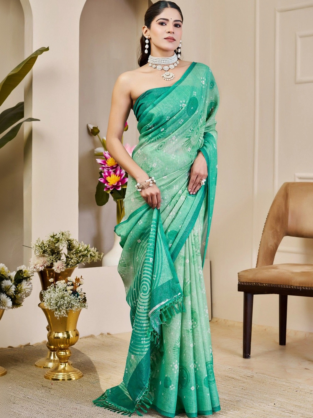 PHEASANT Bandhani Designer Saree