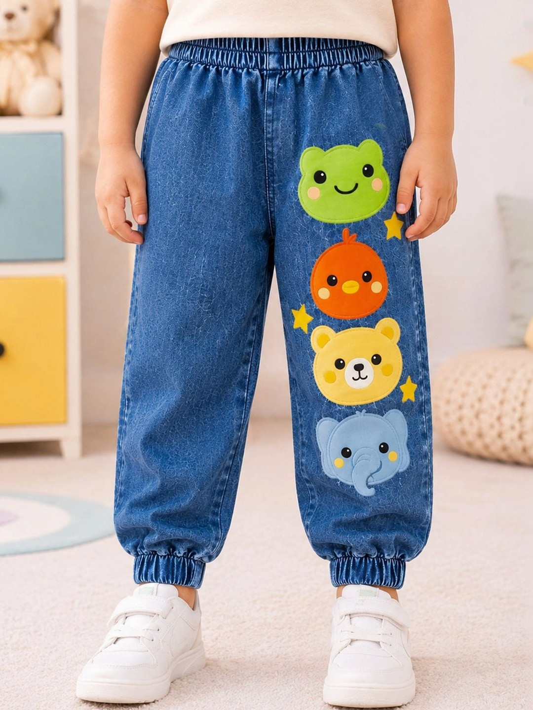 The Natkhat Tales Unisex Kids Textured Embellished Smart Easy Wash Trousers