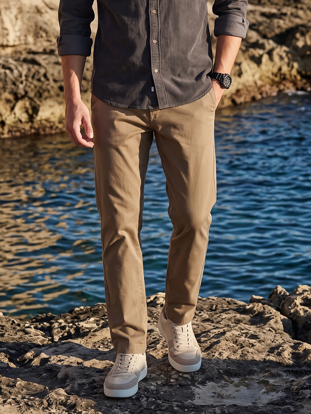 Nautica Men Slim Fit Chinos Casual Trousers