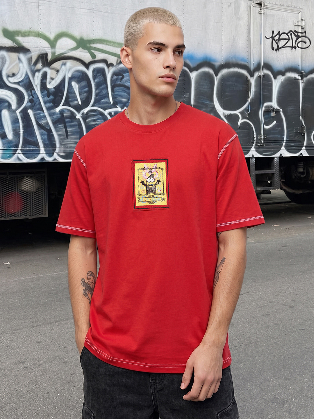 Minions by Kook N Keech Minions Printed Pure Cotton Relaxed Fit T-shirt