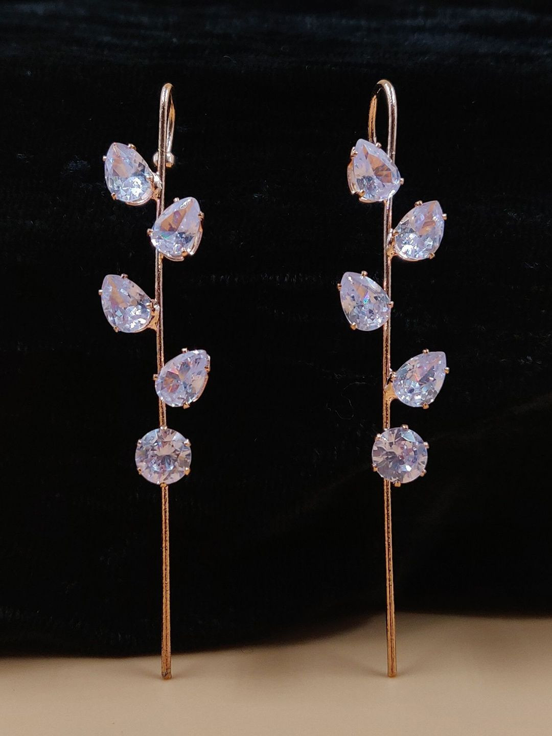JYONA Rose Gold-Plated Cubic Zirconia Contemporary Ear Cuff