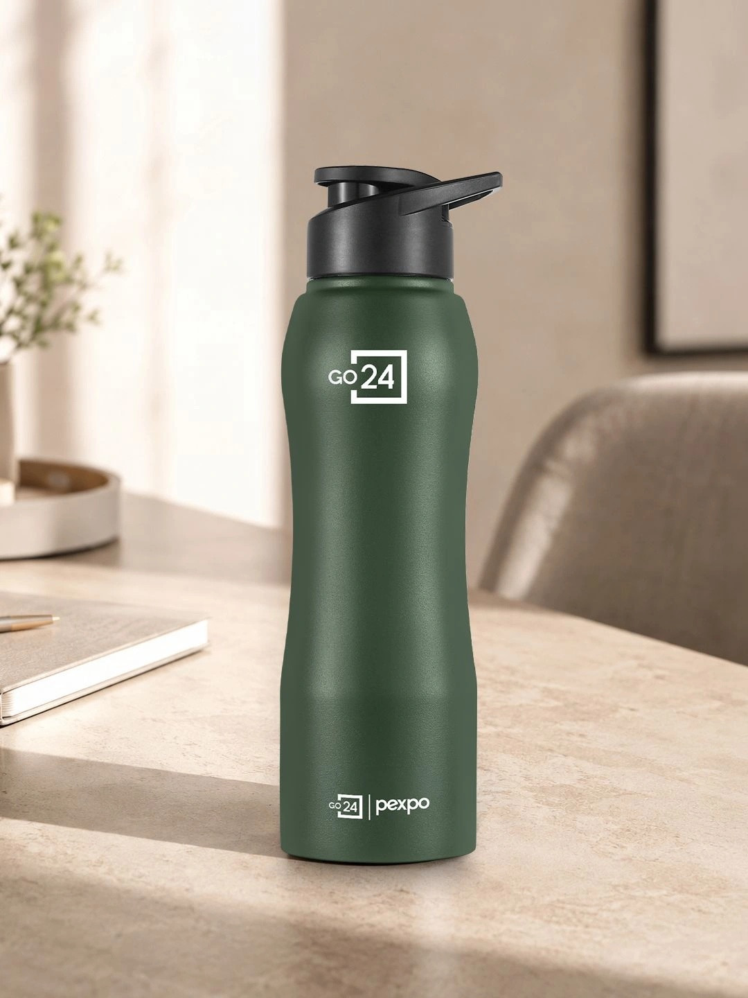 Go24 Bistro-Xtreme Green Stainless Steel Double Wall Vacuum Water Bottle - 750ml