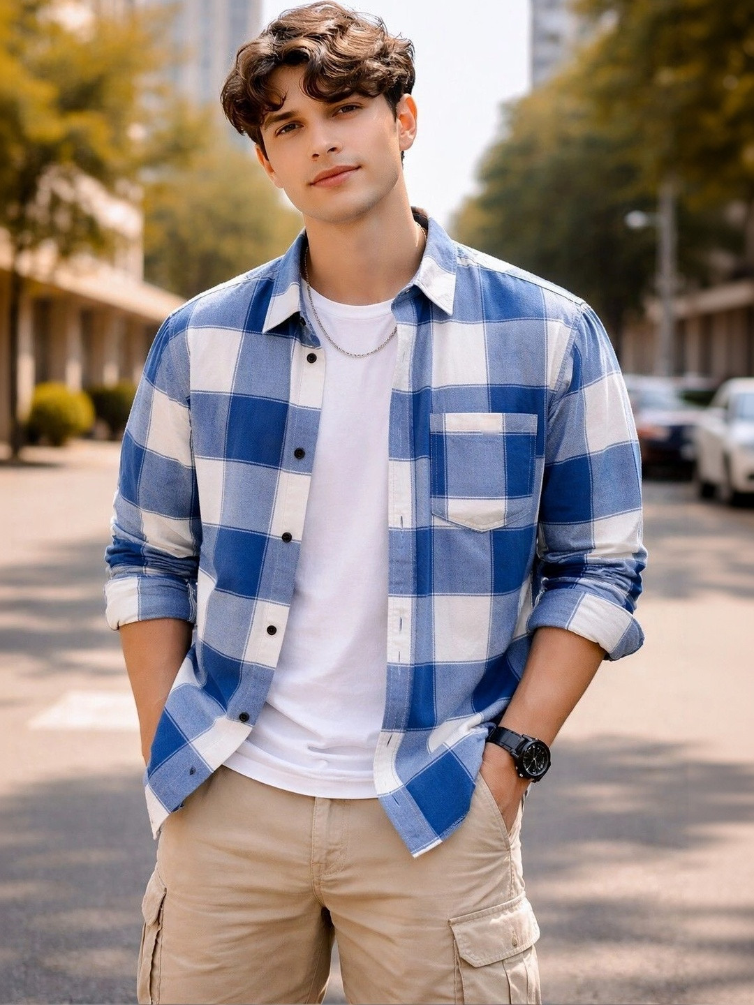 Falconwear Men Buffalo Checks Checked Casual Shirt