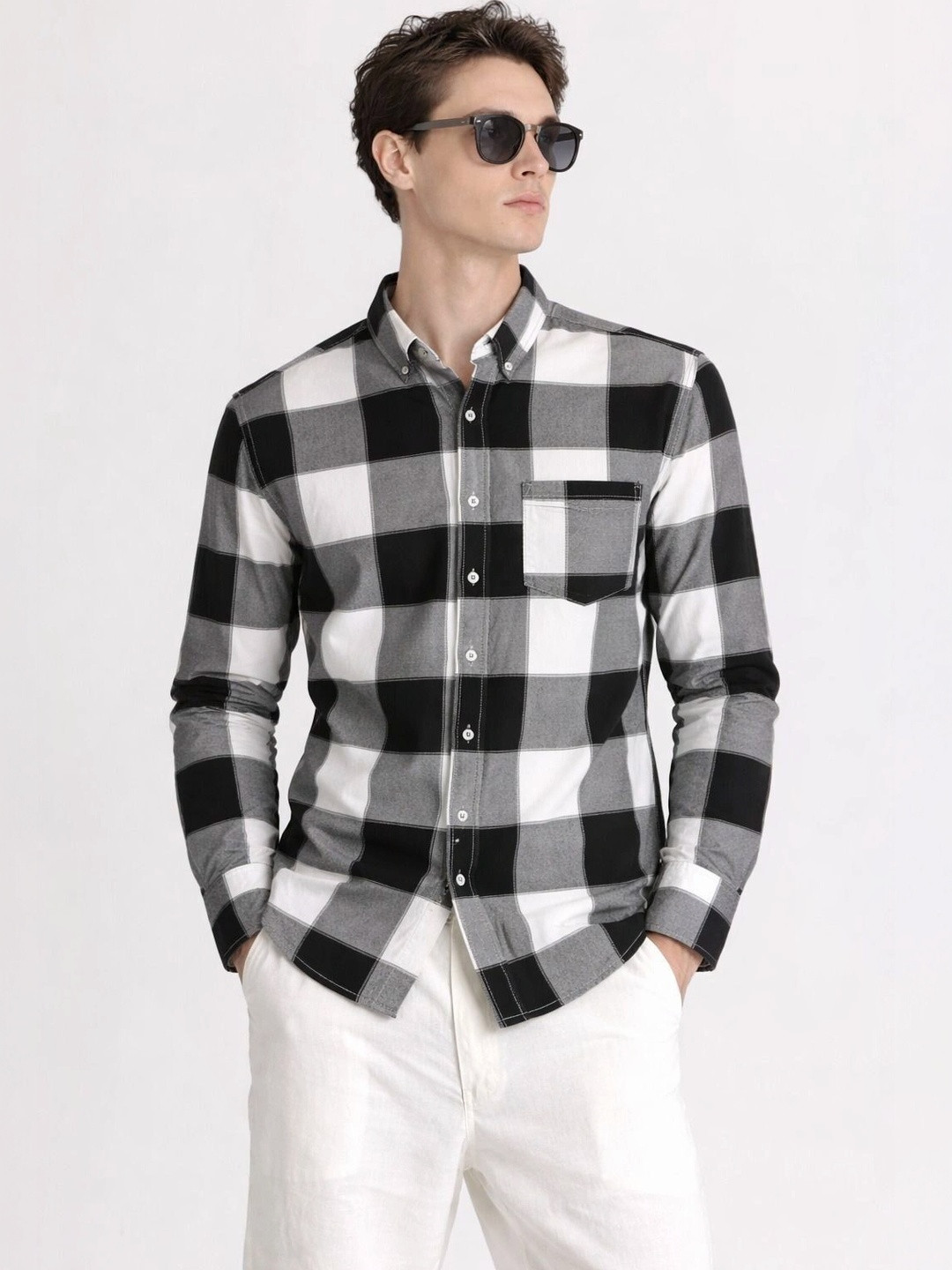 Falconwear Men Buffalo Checks Checked Casual Shirt