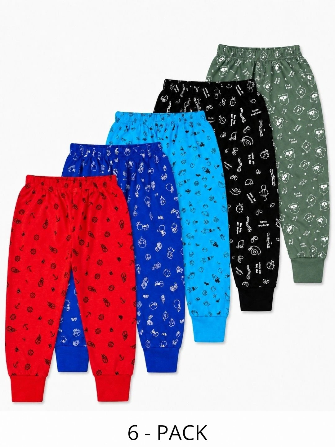 Superminis Kids Pack of 6 Printed Lounge Pants