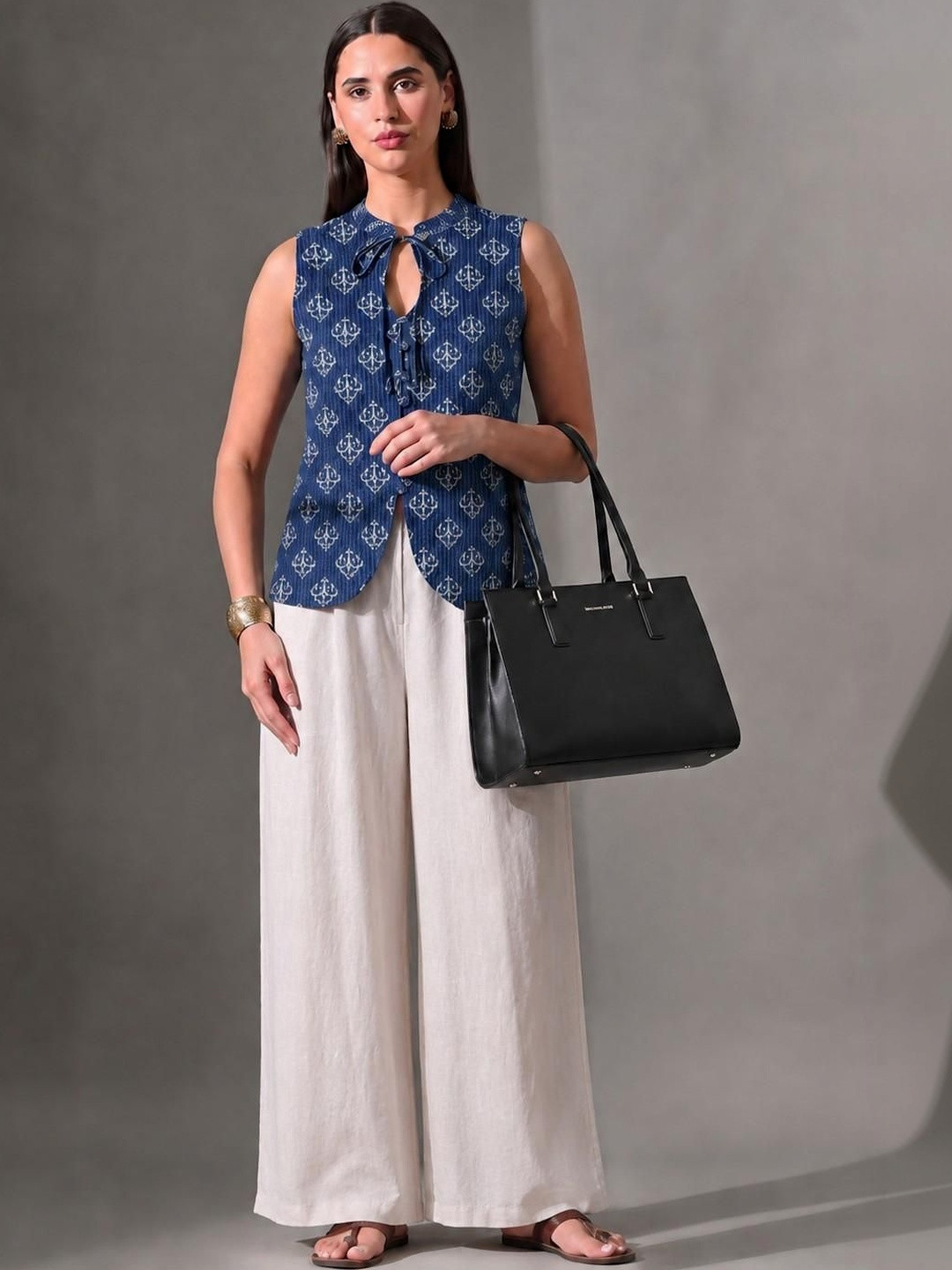 Navibhu Formal Ethnic Motifs Printed Pure Cotton Kurti