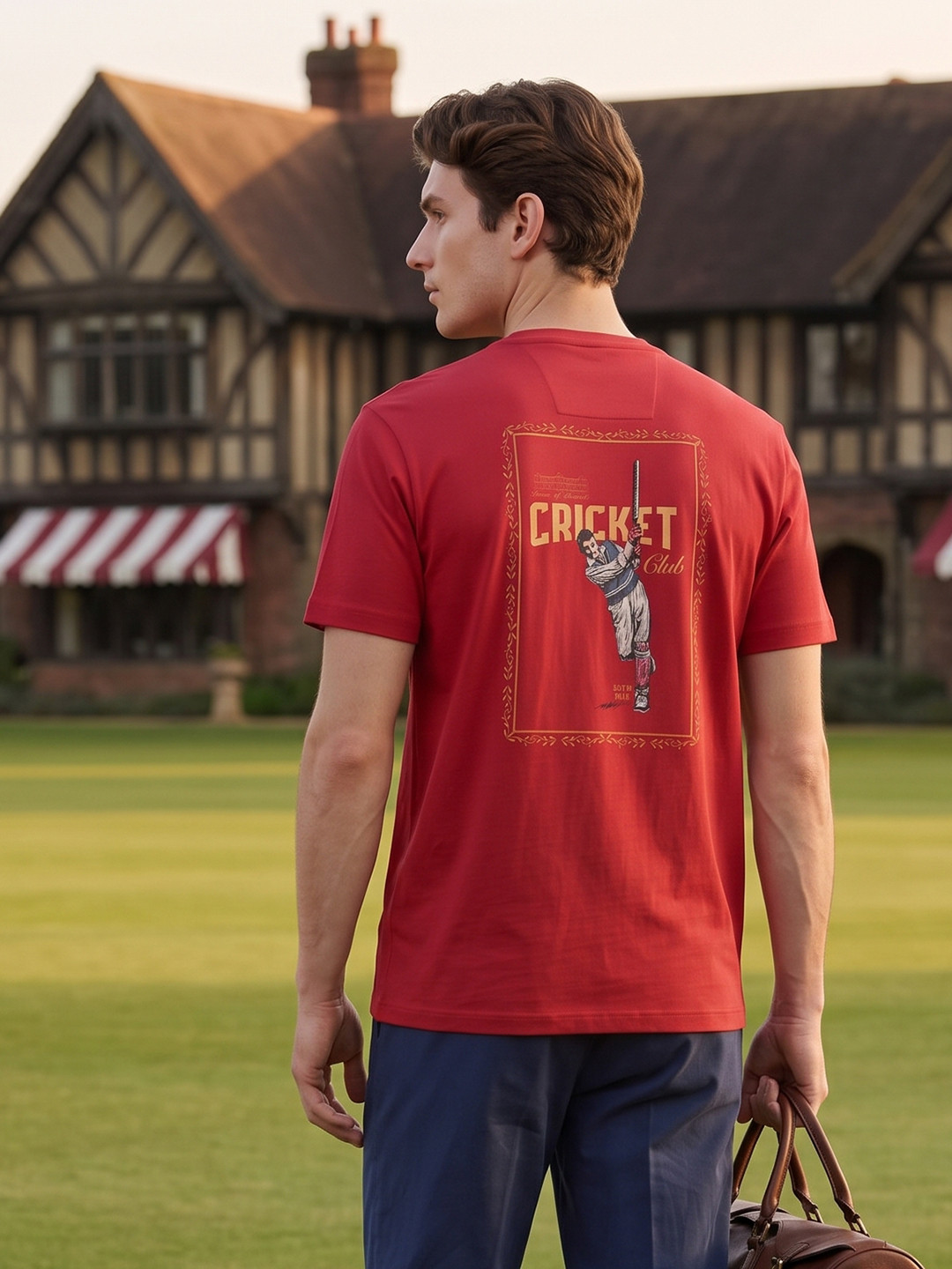 House of Pataudi Printed Pure Cotton T-shirt