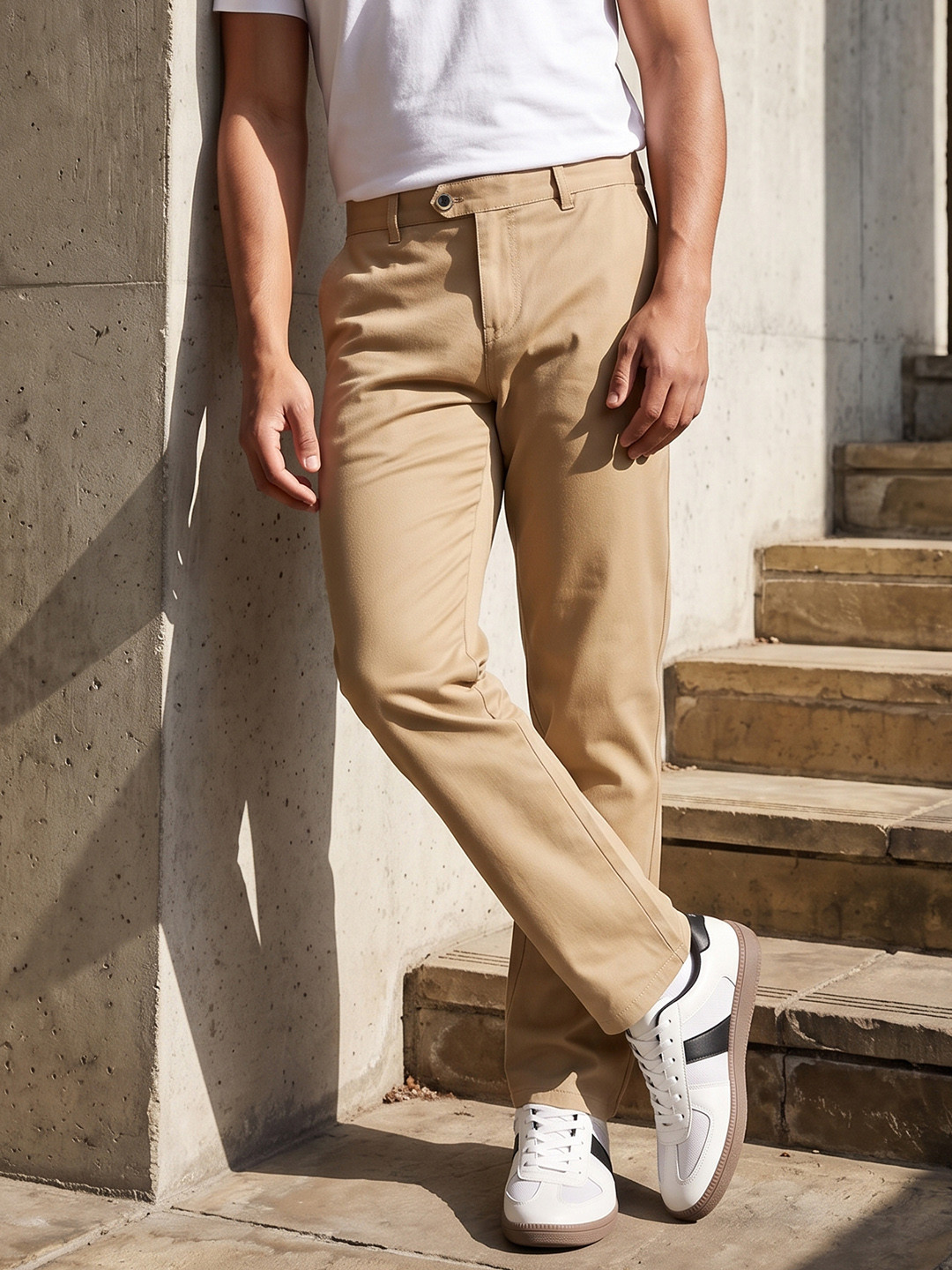 The Roadster Life Co. Men Woven Chinos Trousers