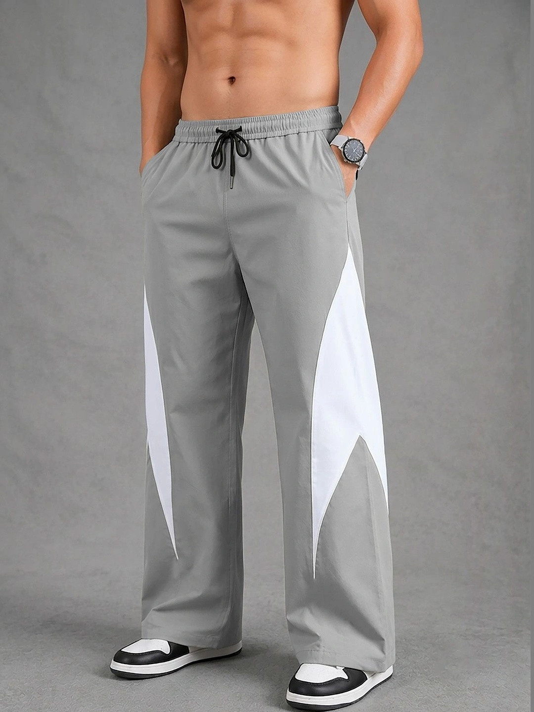 PRAVAHA Men Regular Fit Colourblocked Dri-FIT Training Track Pants