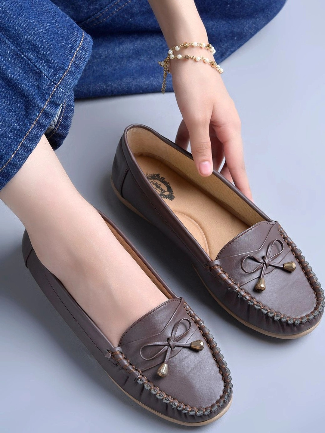 Shoetopia Round Toe Slip-On Ballerinas