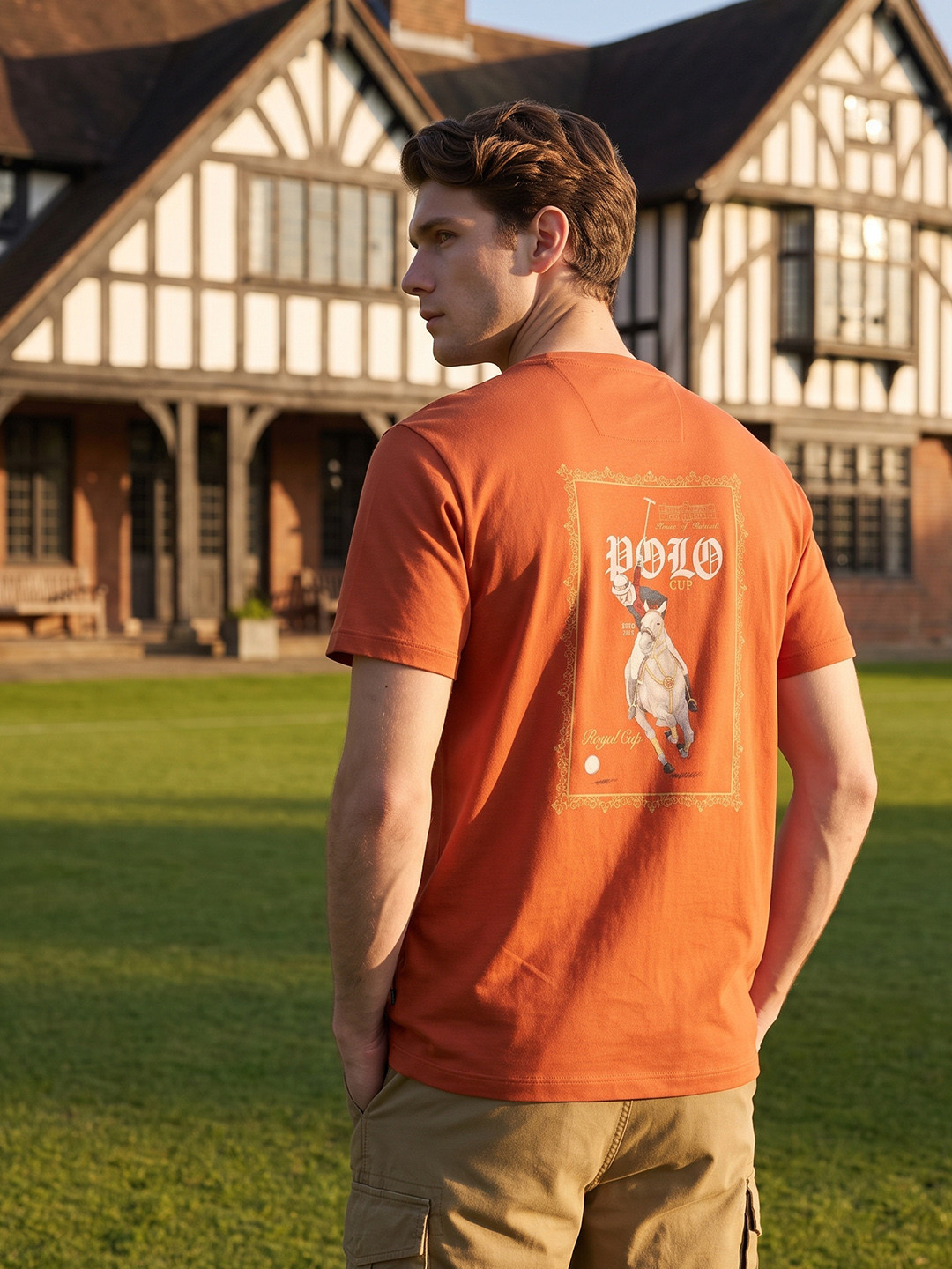 House of Pataudi Printed Pure Cotton T-shirt