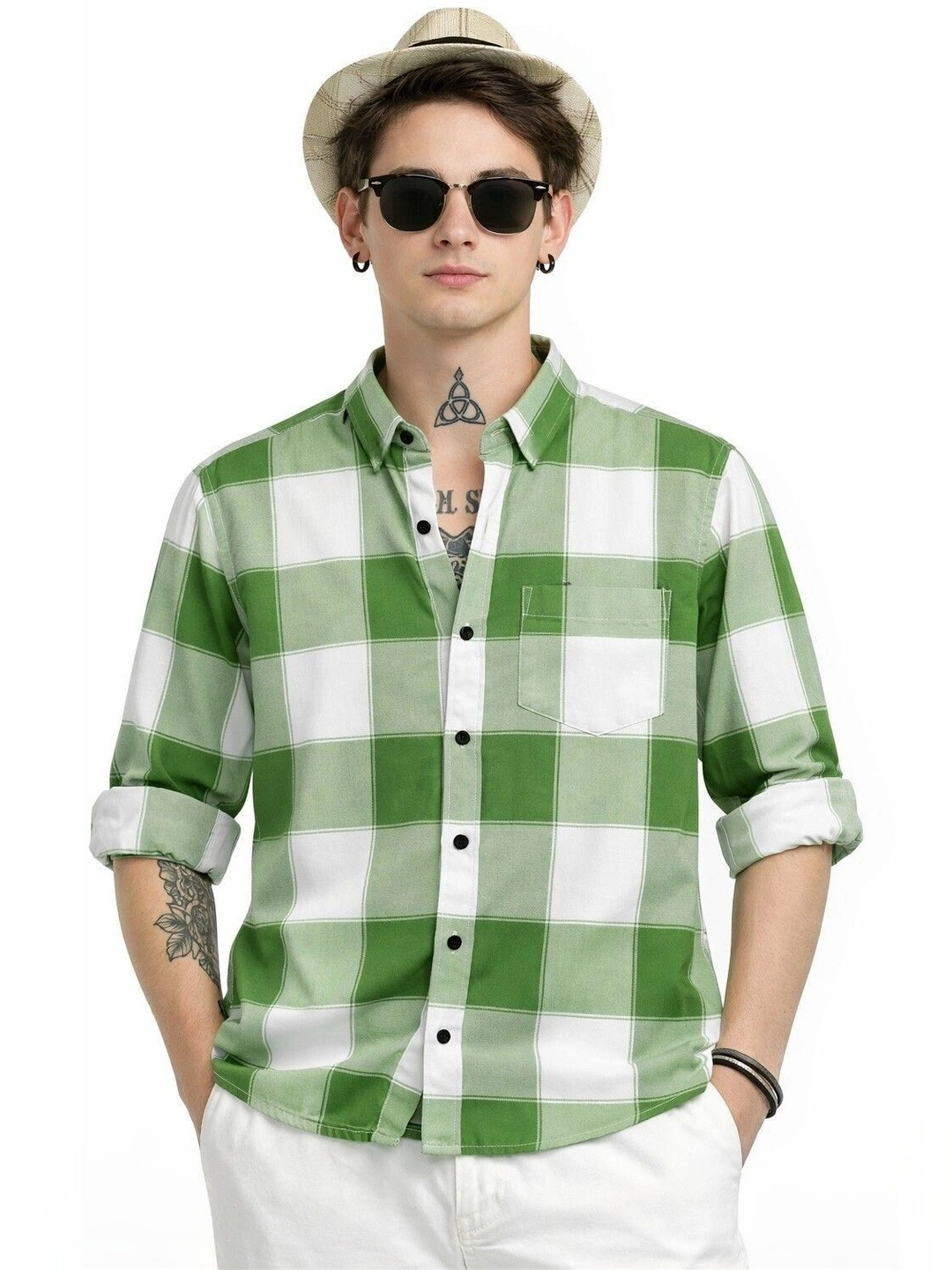 Falconwear Men Buffalo Checks Checked Casual Shirt