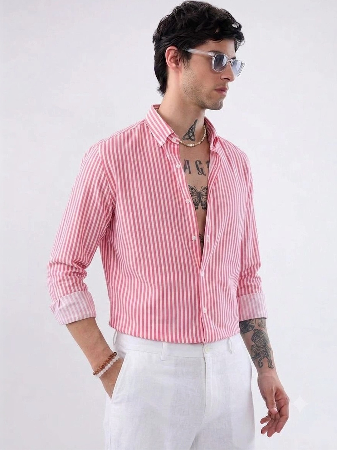 Falconwear Men Striped Casual Shirt