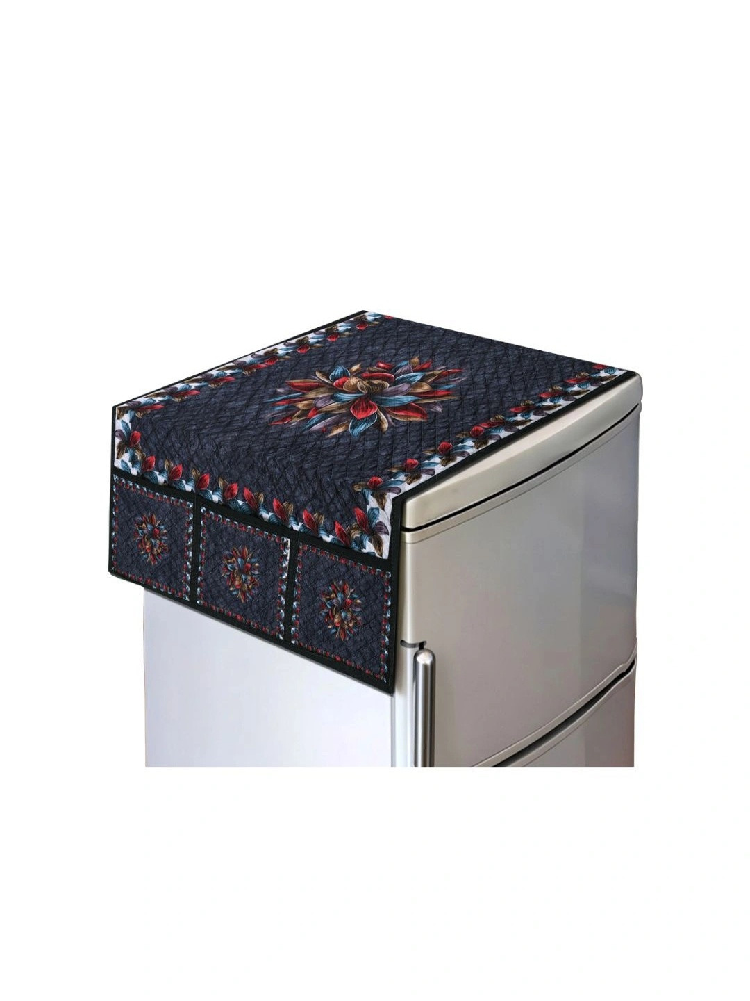 CROSMO Black Cotton Refrigerator Appliance cover