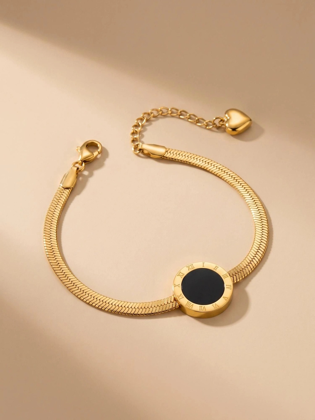 MYKI Women Cubic Zirconia Gold-Plated Link Bracelet