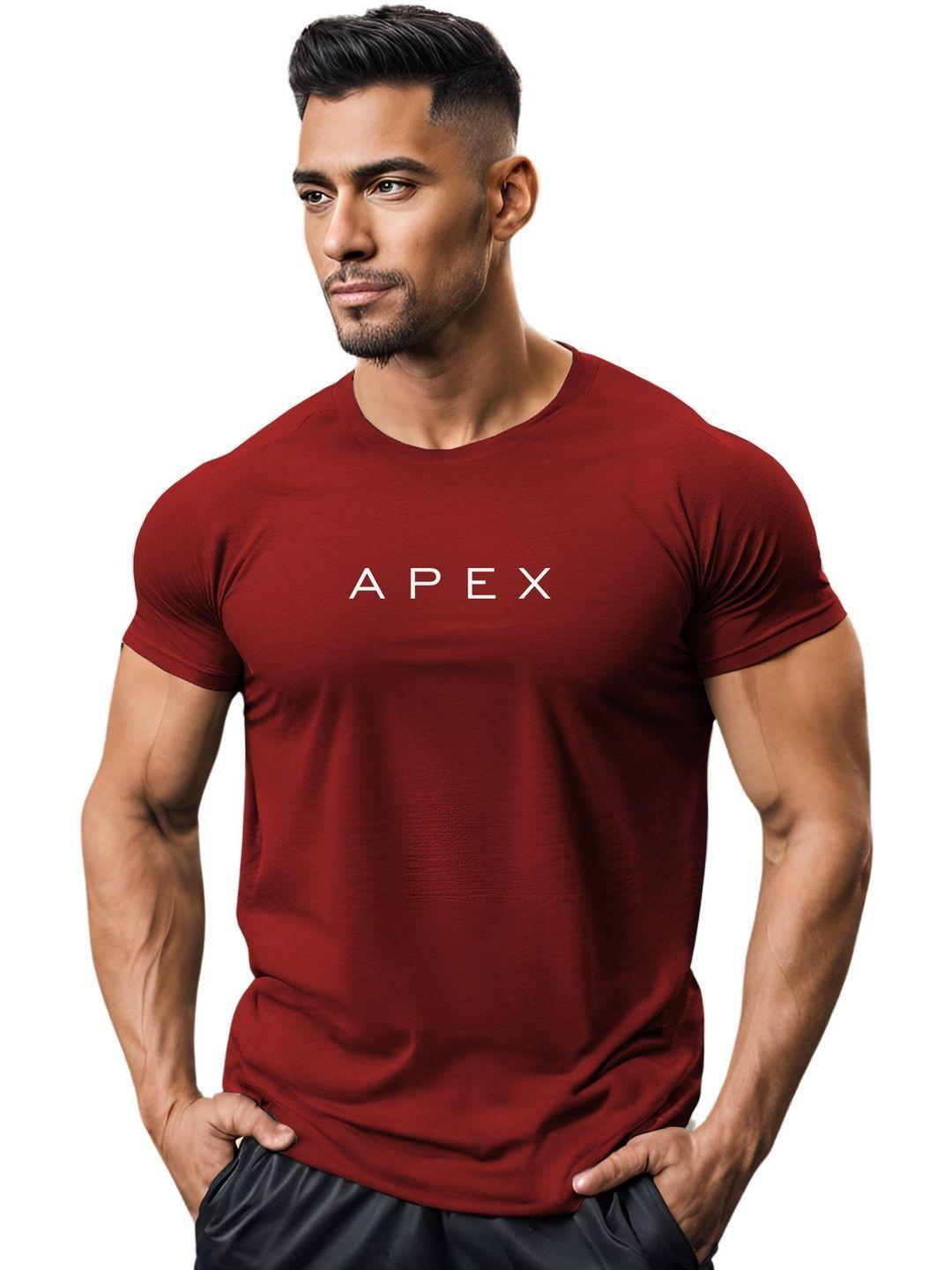 3Colors Men Typography Printed Moisture Wicking T-shirt