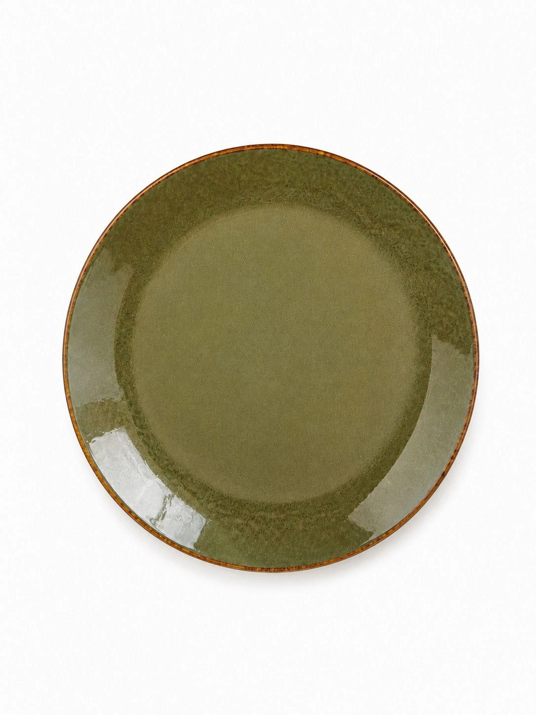 Claymistry Olive Green Ceramic Glossy Microwave Safe Plates