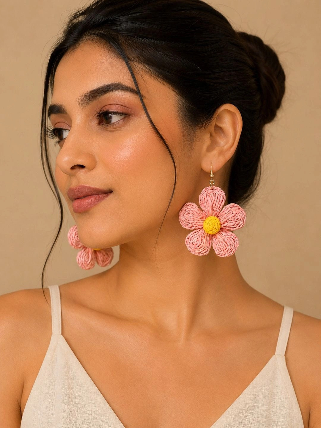 Beatnik Gold-Plated Floral Shaped Drop Earrings