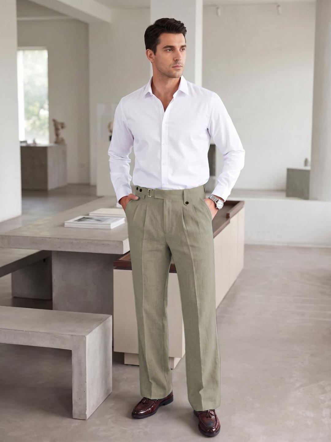 TAGDO FASHION Men Mid-Rise Cotton Relaxed Fit Regular Trousers