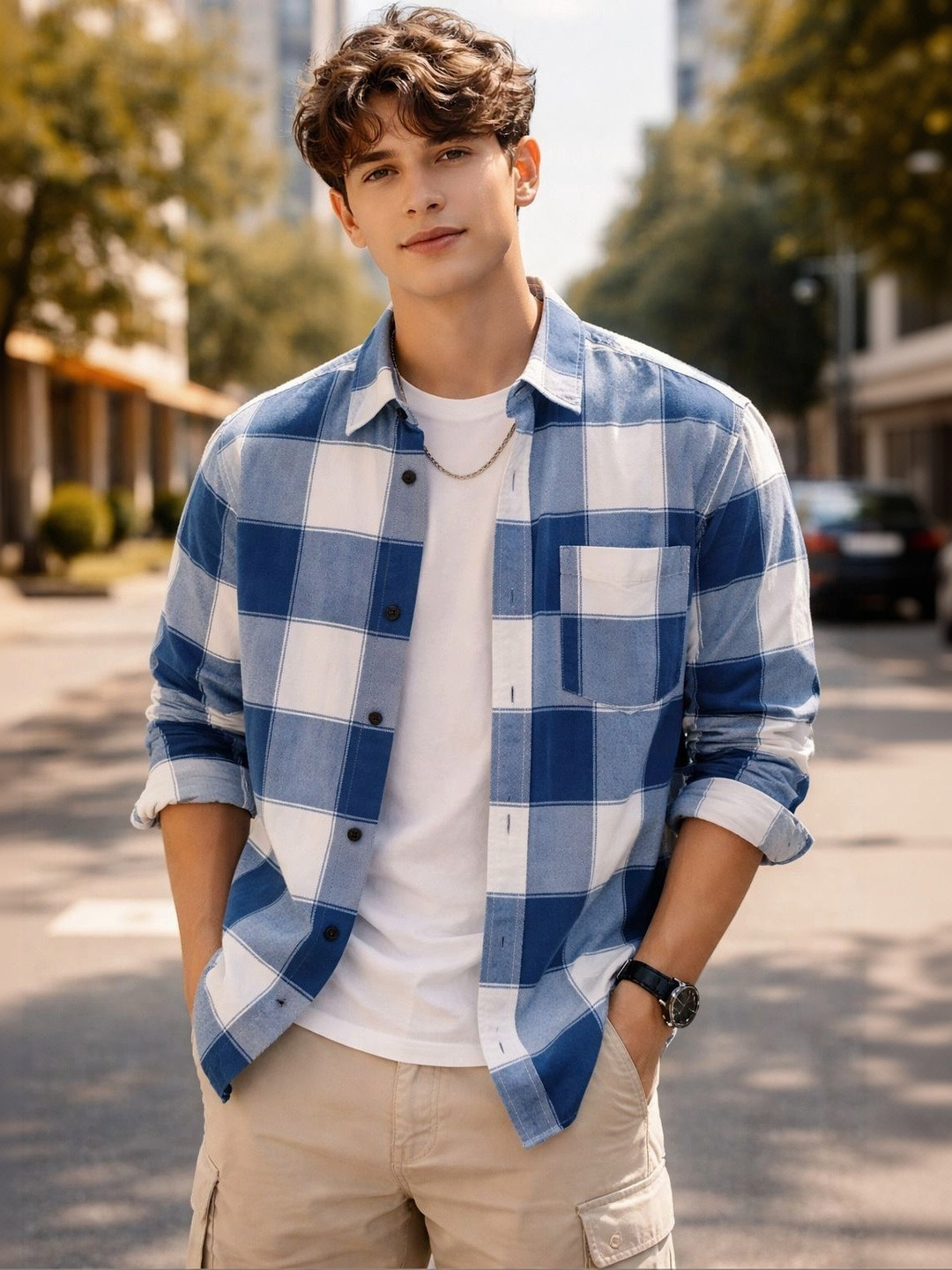 Falconwear Men Buffalo Checks Checked Casual Shirt