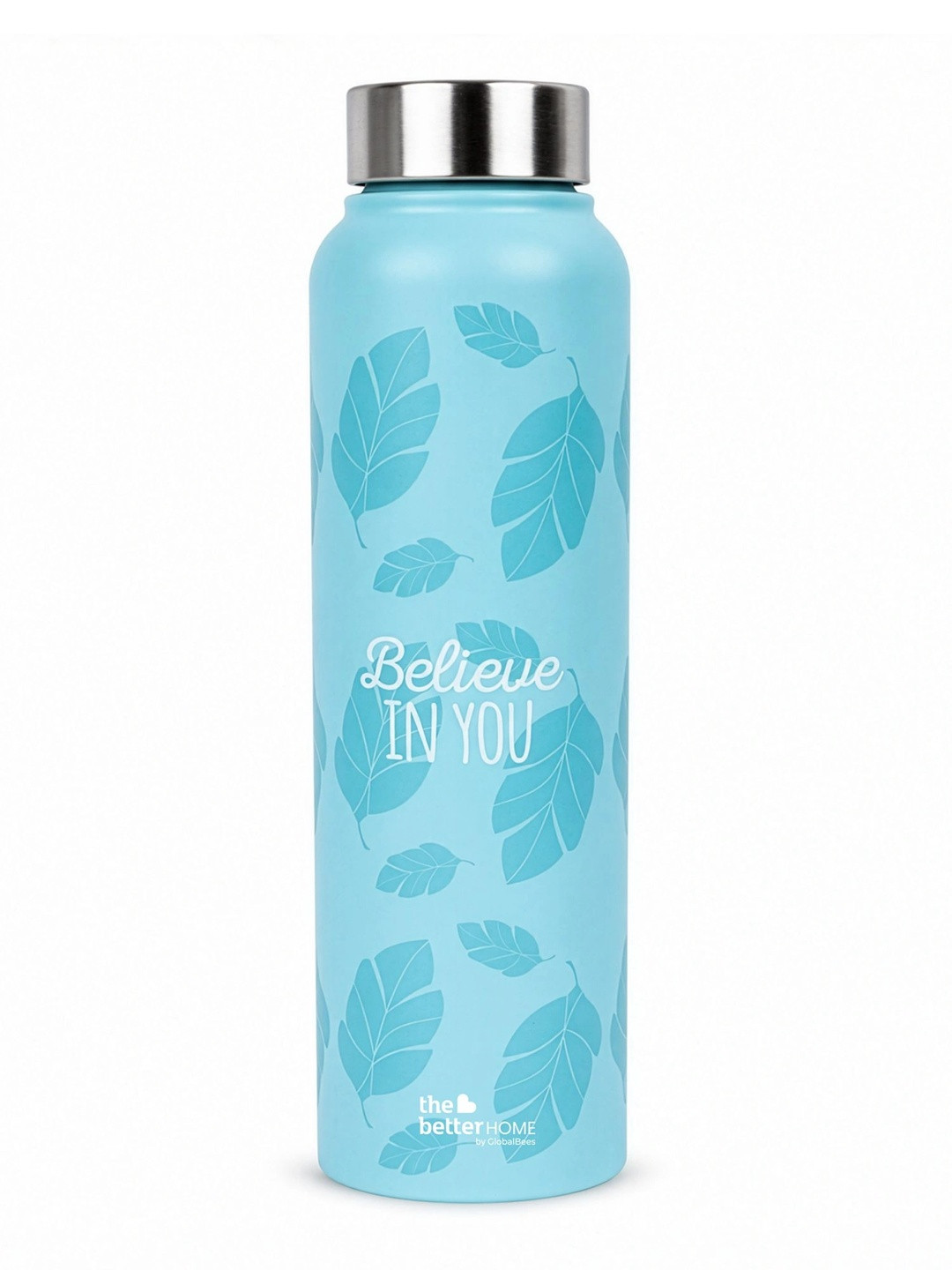 The Better Home Blue Single Stainless Steel Floral Double Wall Vacuum Water Bottle