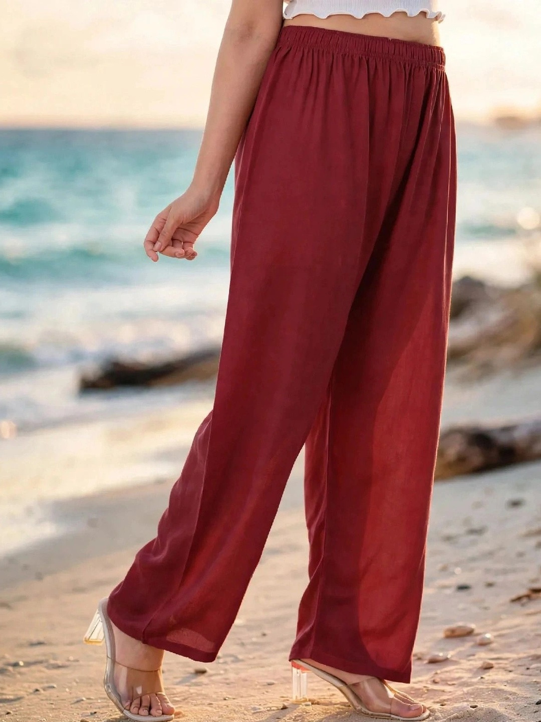 MICHAEL KOVLIN Women Comfortable Wide Leg Flared Palazzo