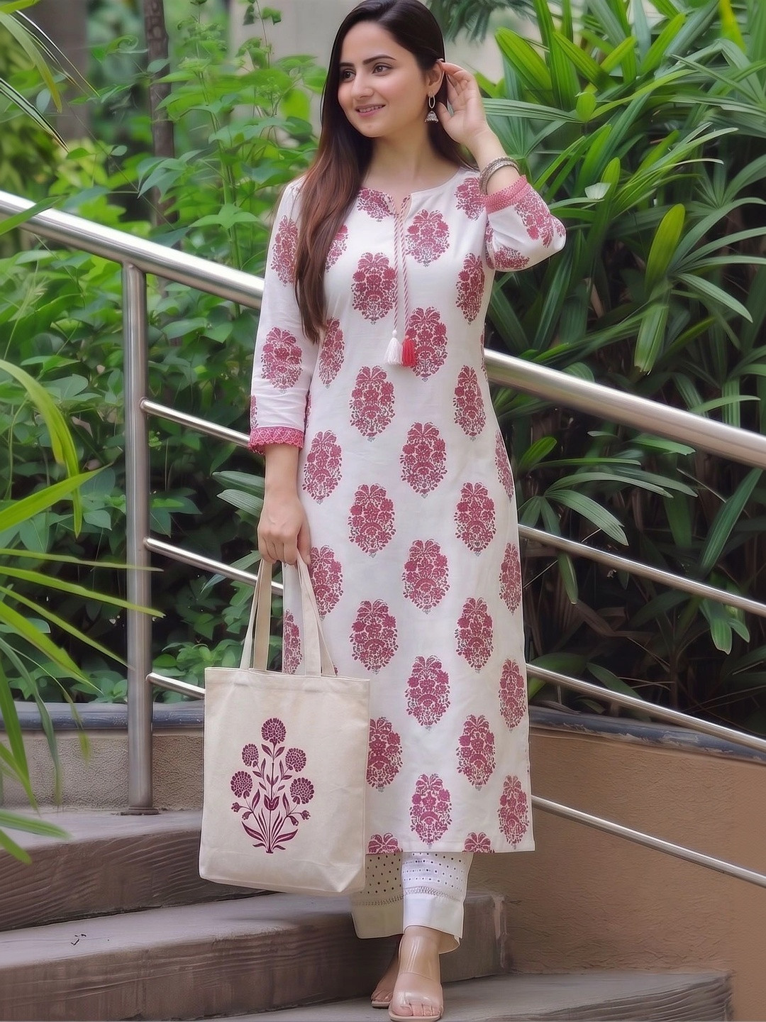 Gulmehendi Women Ethnic Motifs Printed Block Print Kurta