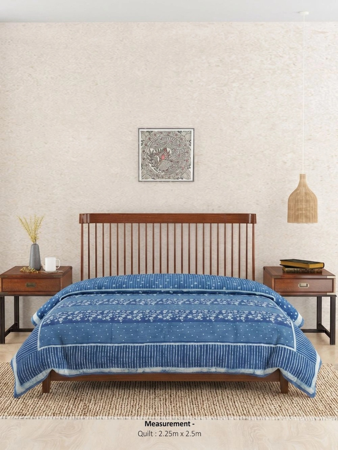 Fabindia Blue Floral Quilt