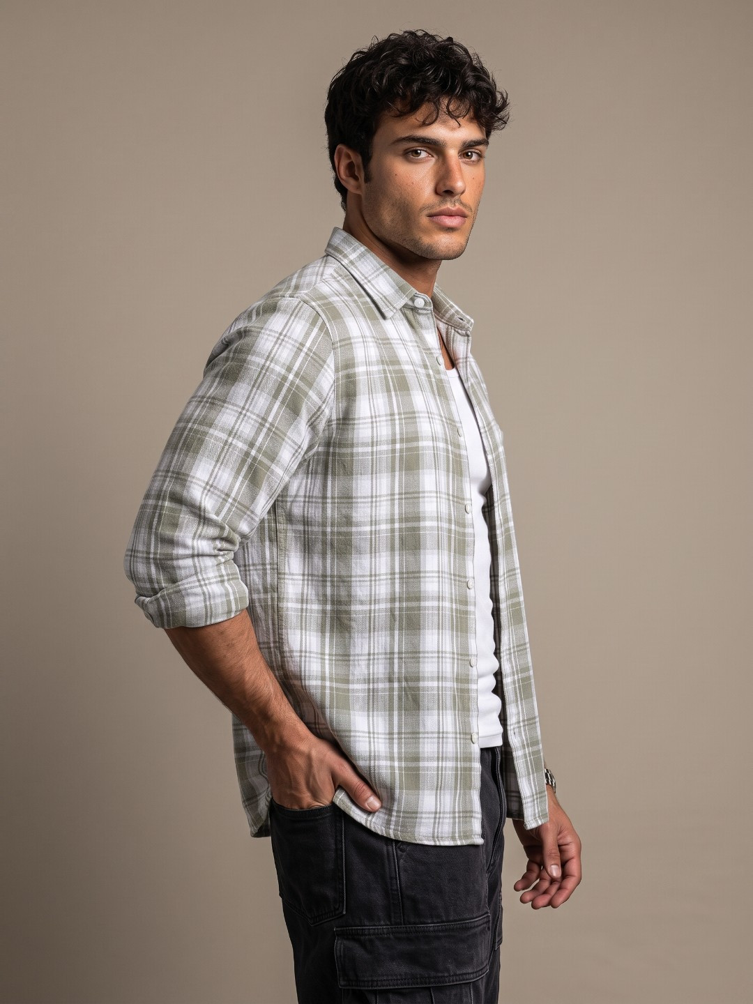 glitchez Checked Oversized Fit Casual Shirt