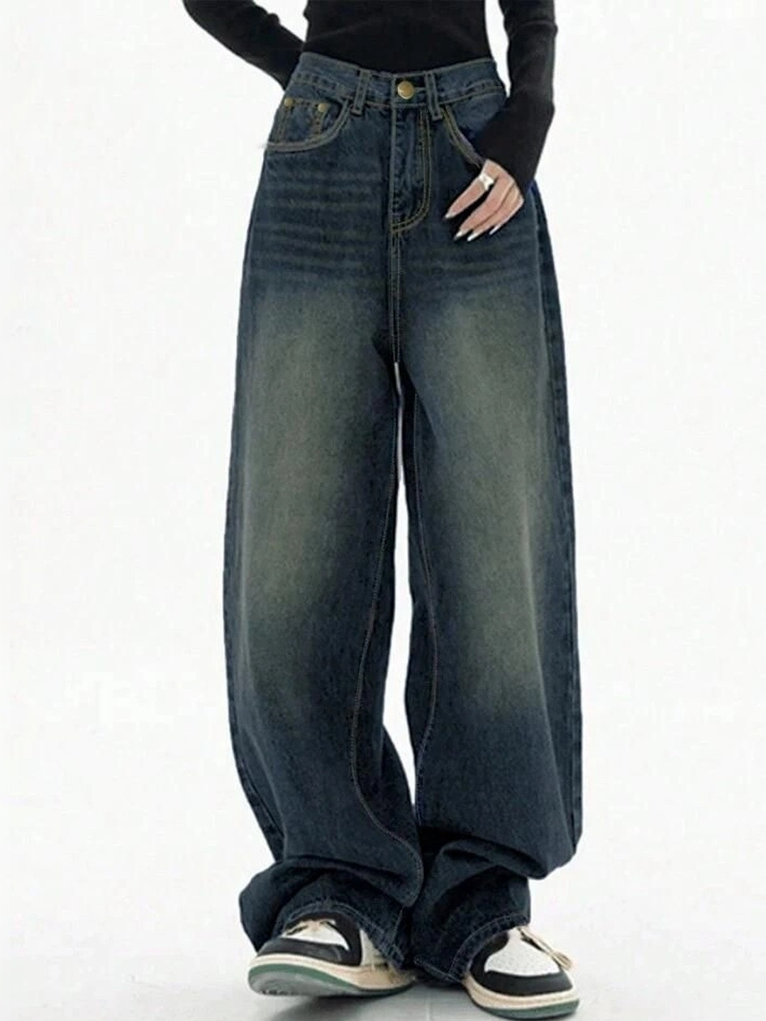 ESLITA Women High-Rise Light Fade Jeans