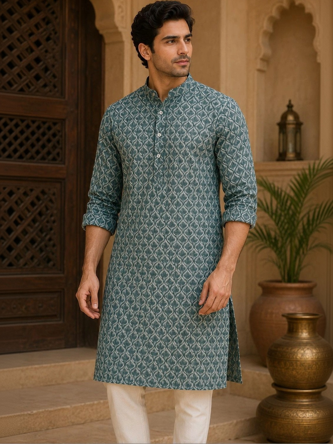 FUBAR Men Ethnic Motifs Printed Regular Kurta with Pyjamas