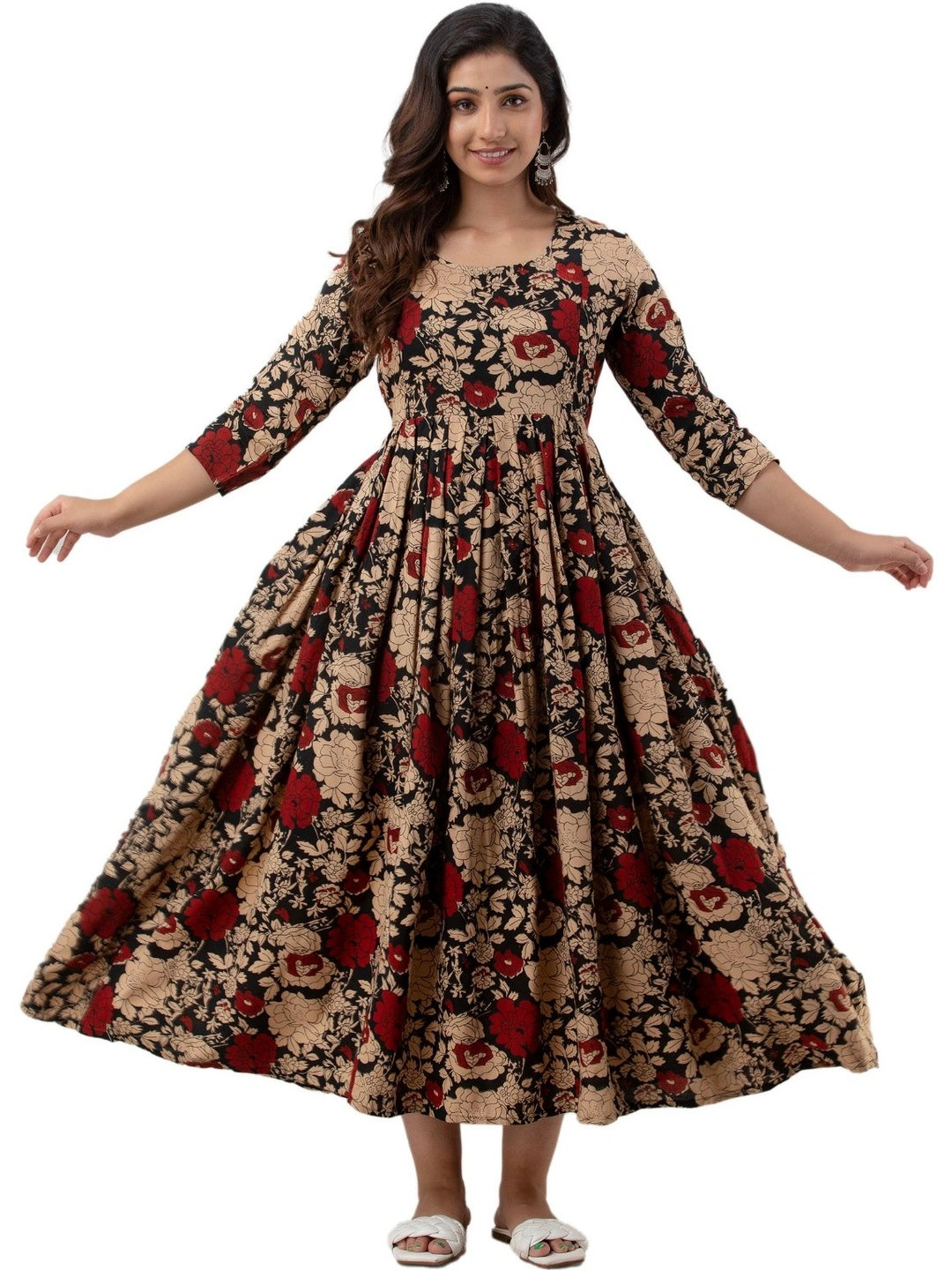 Swarnkar Creation Floral Printed Maternity Empire Anarkali Kurti