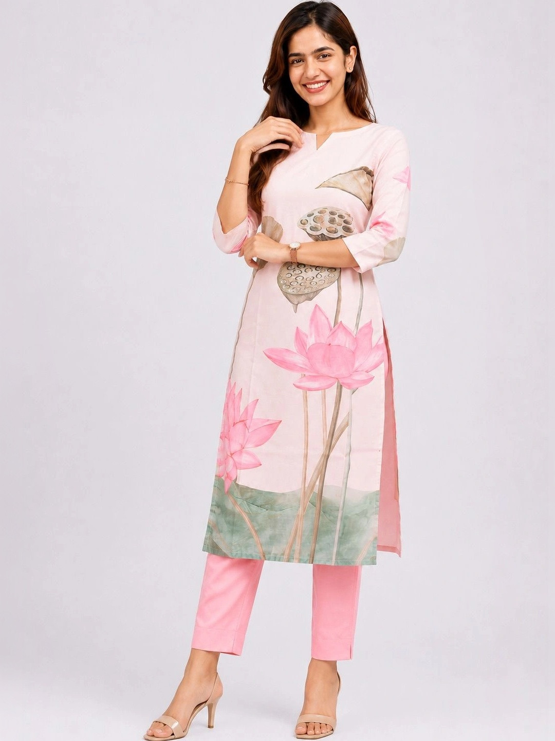 Lugru Collection Botanical Printed Kurti