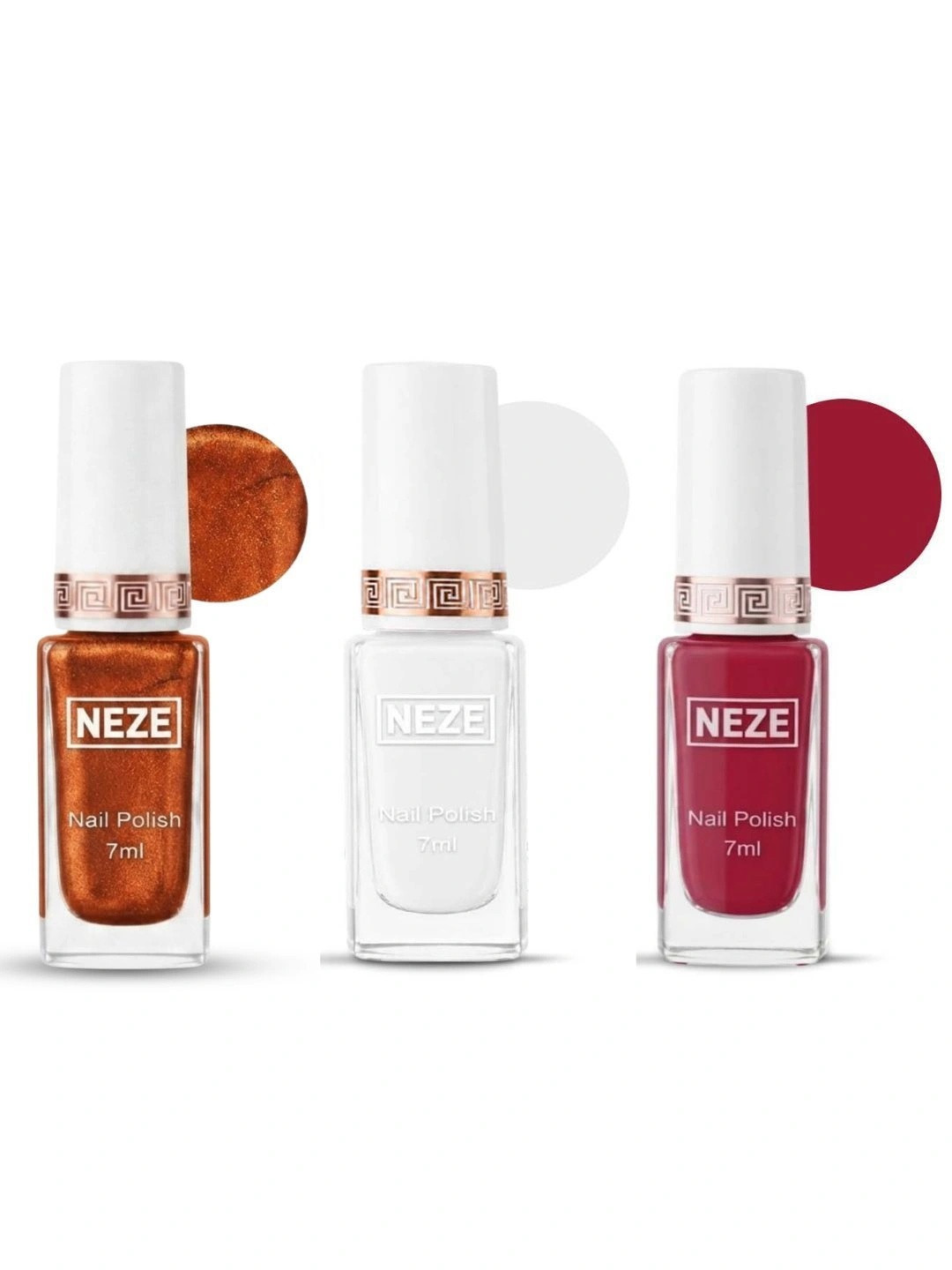 Neze Set Of 3 Long Lasting Nail Polish - 7 ml Each