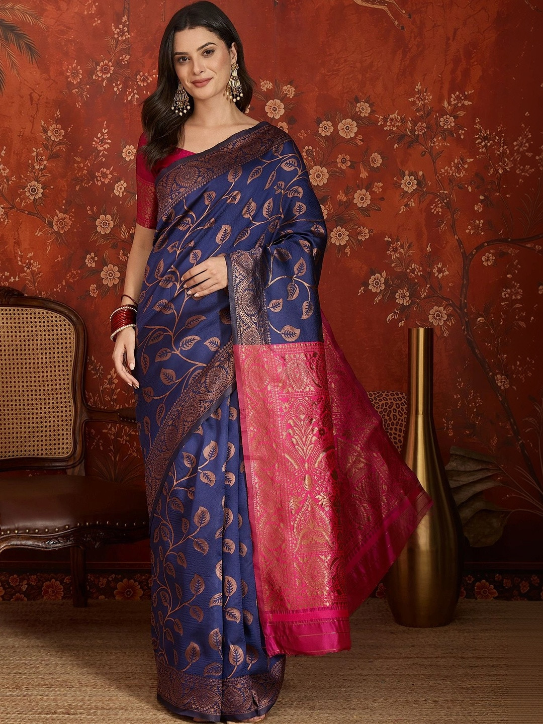 SZN Woven Design Zari Art Silk Banarasi Saree