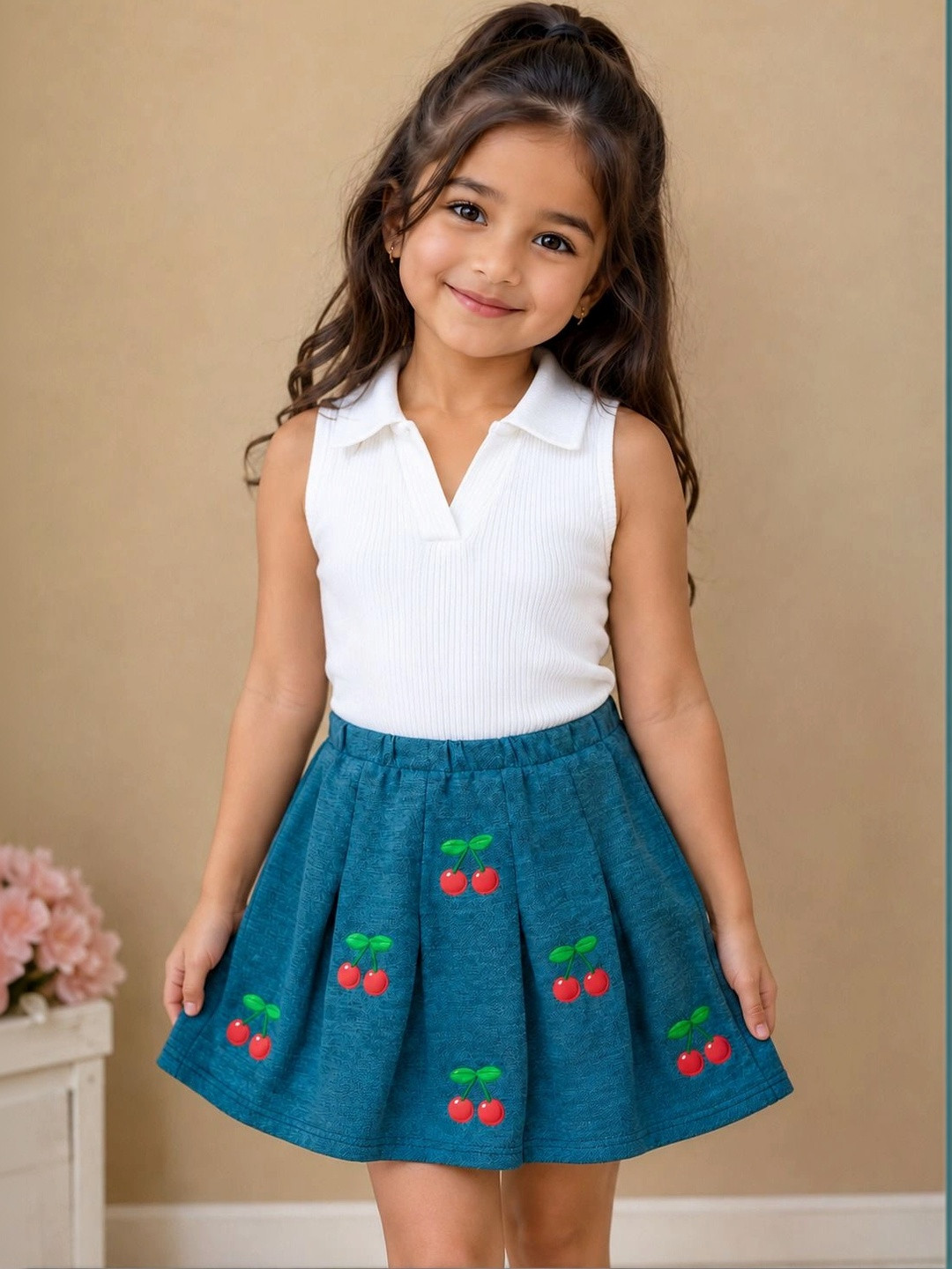 RAMIAAZ Girls Top with Skirt