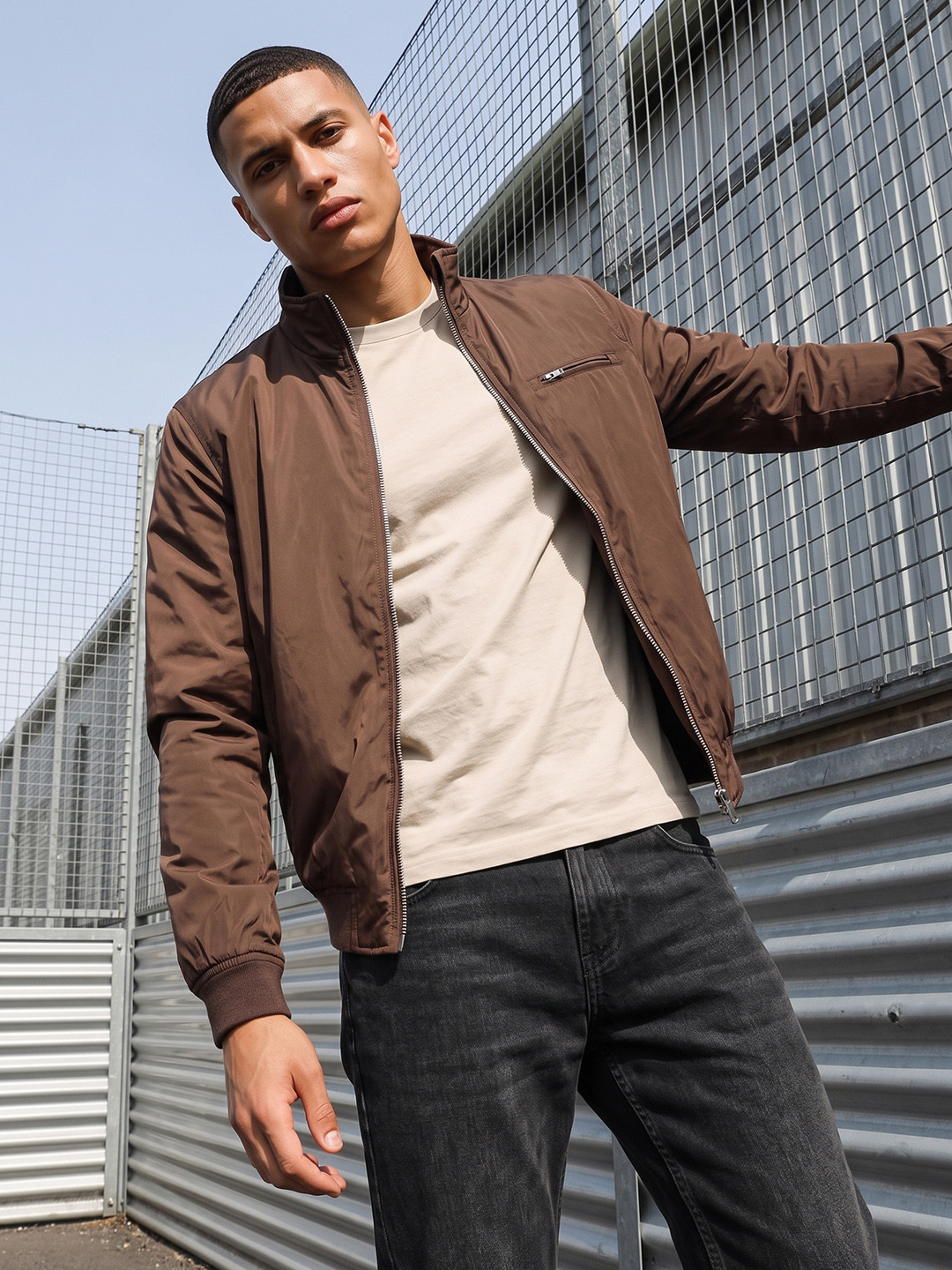 The Roadster Life Co. Stand Collar Bomber Jacket