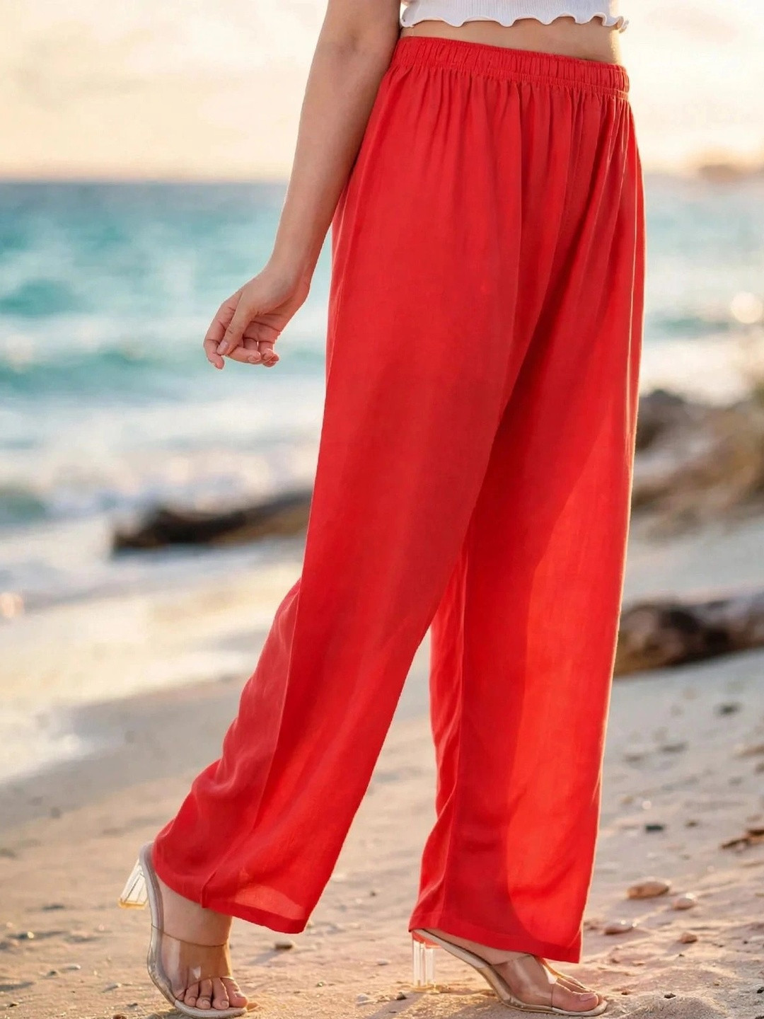 MICHAEL KOVLIN Women Comfortable Wide Leg Flared Palazzo