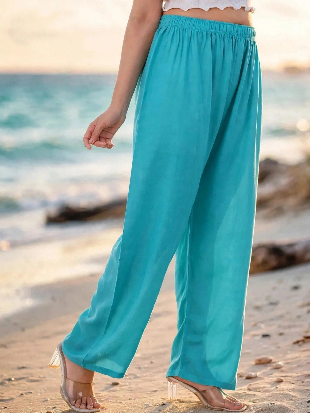 MICHAEL KOVLIN Women Comfortable Wide Leg Flared Palazzo
