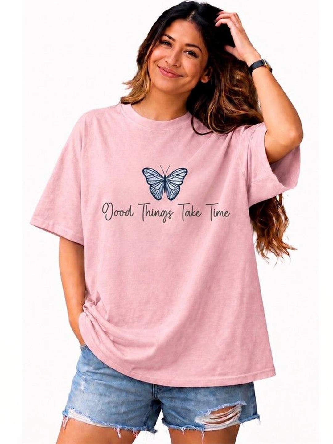 9TUNKI Women Printed Pure Cotton T-shirt