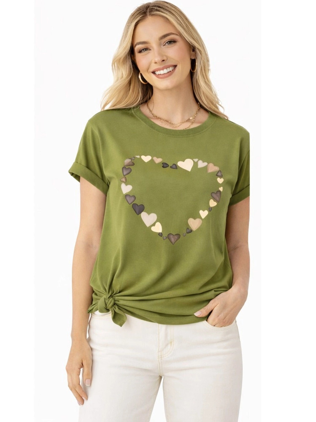 RIZIMCLOTHING Women Printed Slim Fit T-shirt