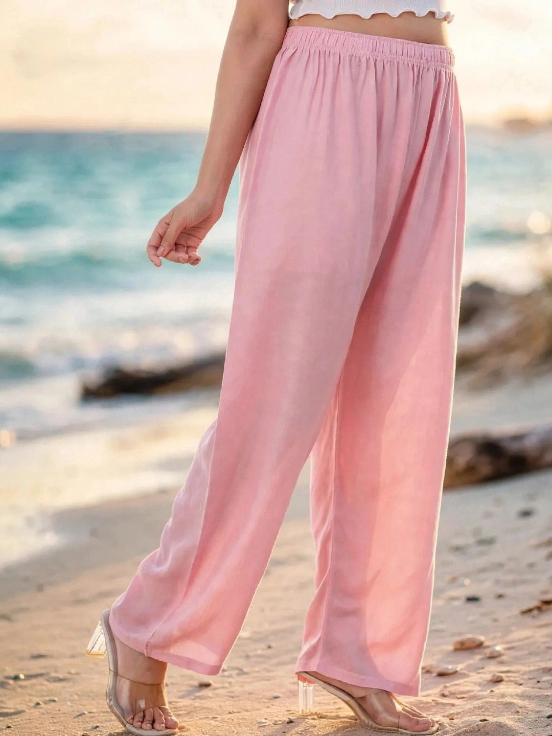 MICHAEL KOVLIN Women Comfortable Wide Leg Flared Palazzo
