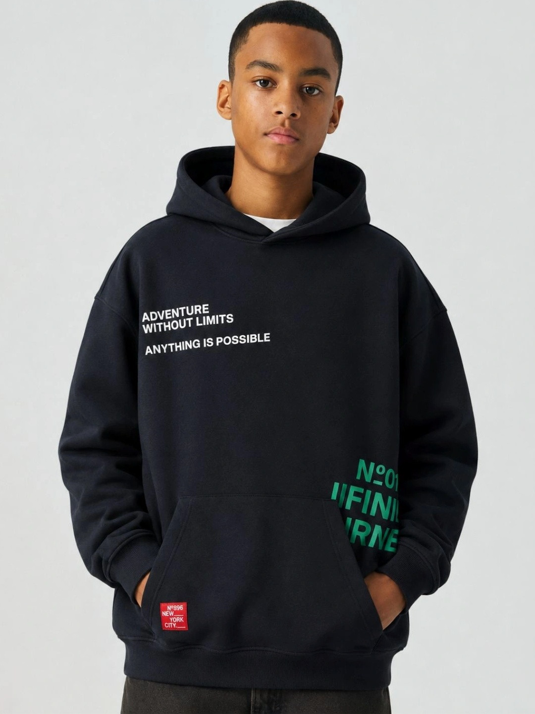 Alan Jones Boys Printed Hooded Sweatshirt