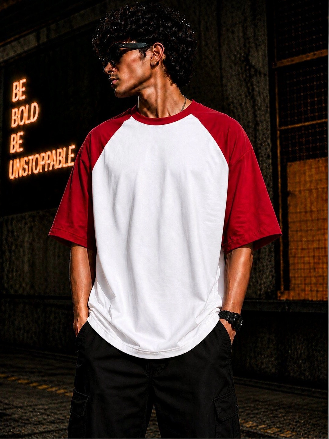 Be Crazy Men Colourblocked T-shirt