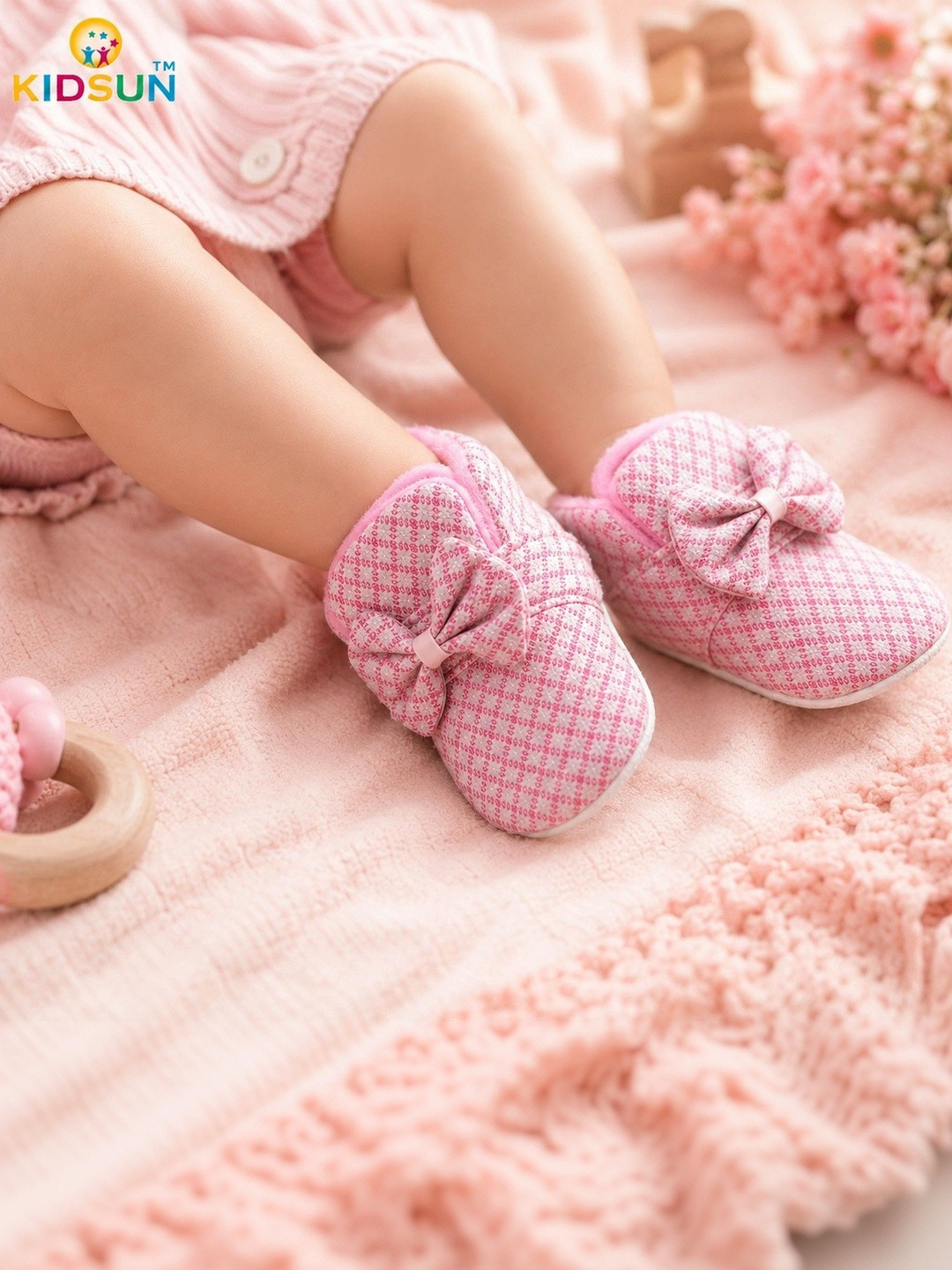 KIDSUN Unisex Infants Kids Cotton Booties - Soft Footwear