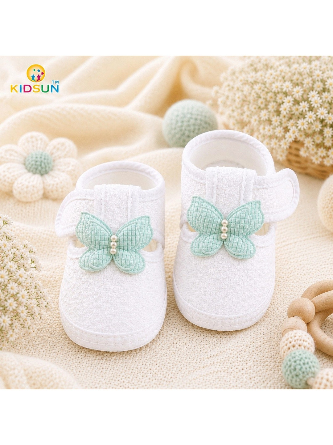 KIDSUN Unisex Infants Kids Cotton Booties - Soft Footwear
