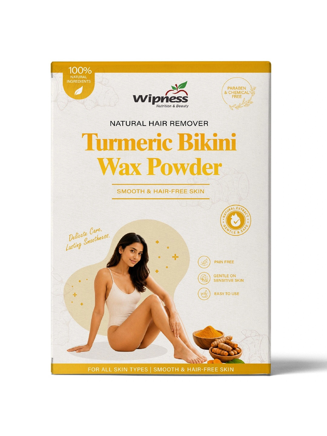 Wipness Turmeric Bikini Wax Powder - 100 g