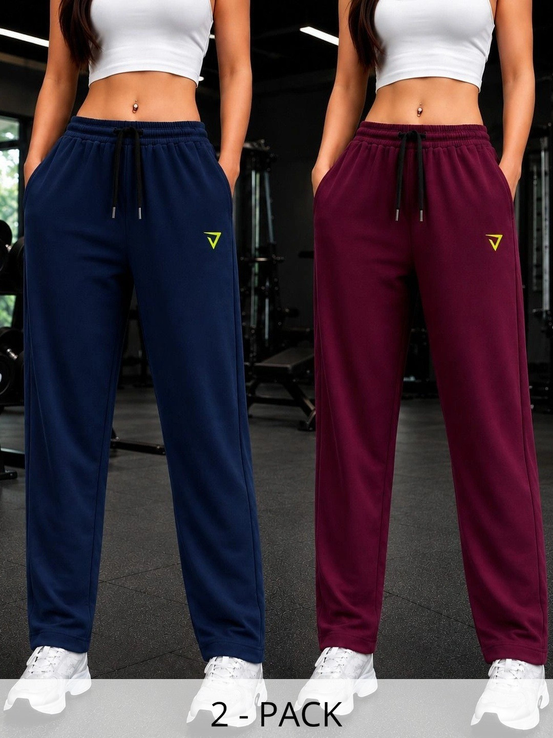 MACK JONNEY Women Pack of 2 Regular Fit Brand Logo Training Track Pants